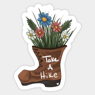 Take A Hike - Hiking Boot with Flowers Sticker